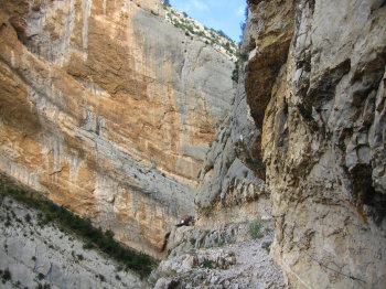 Camí excavat a la roca