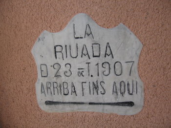 Indicador del nivell del riu durant la riuada de 1907